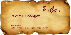 Piriti Csongor névjegykártya